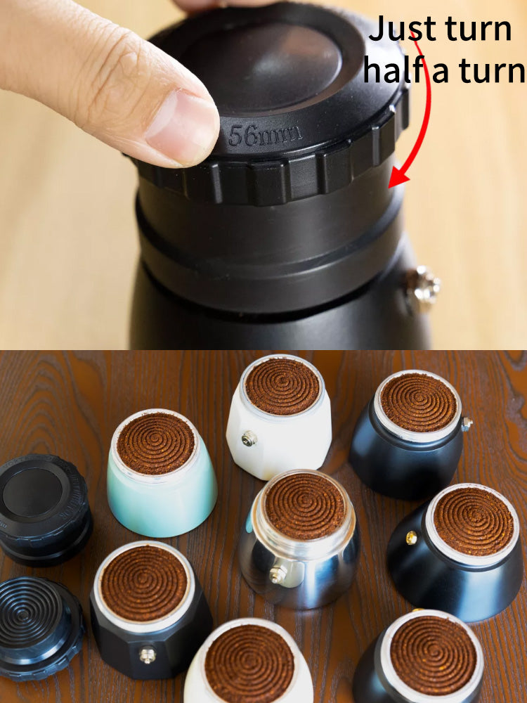 Semi Automatic 56mm Moka Pot Terraced Fields Cloth Powder Needle Coffee Tool