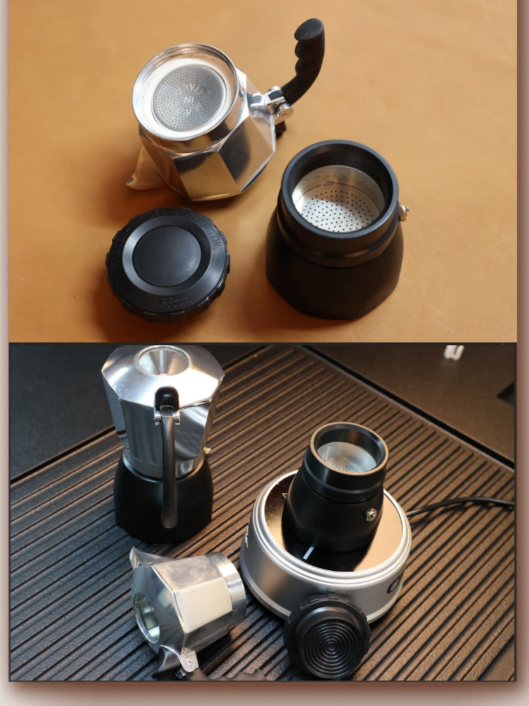 Semi Automatic 56mm Moka Pot Terraced Fields Cloth Powder Needle Coffee Tool