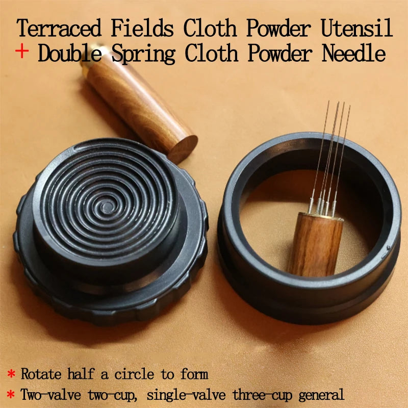 Semi Automatic 56mm Moka Pot Terraced Fields Cloth Powder Needle Coffee Tool