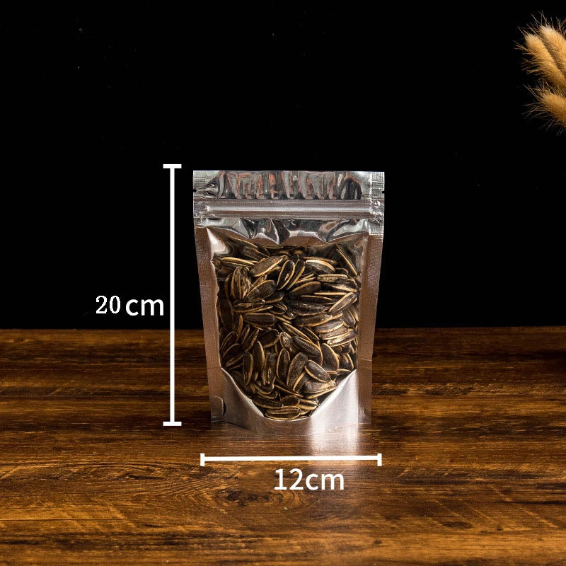 50Pcs Food Packaging Aluminum Foil Stand Up Bag Home Storage Tea Coffee