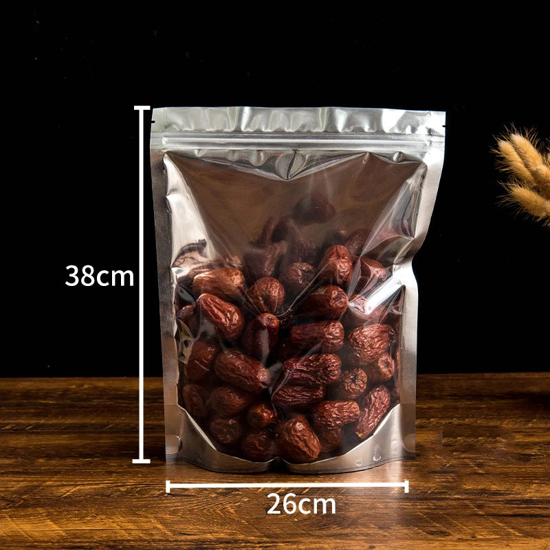 50Pcs Food Packaging Aluminum Foil Stand Up Bag Home Storage Tea Coffee