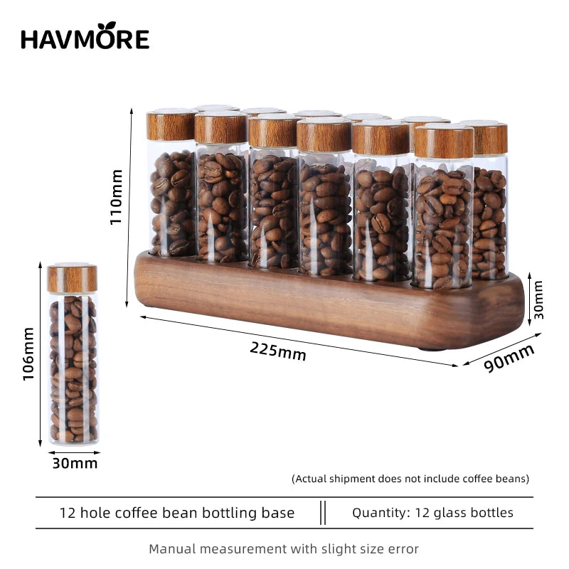 Havmore Coffee Beans Storage Containers Glass Coffee Bean Tube