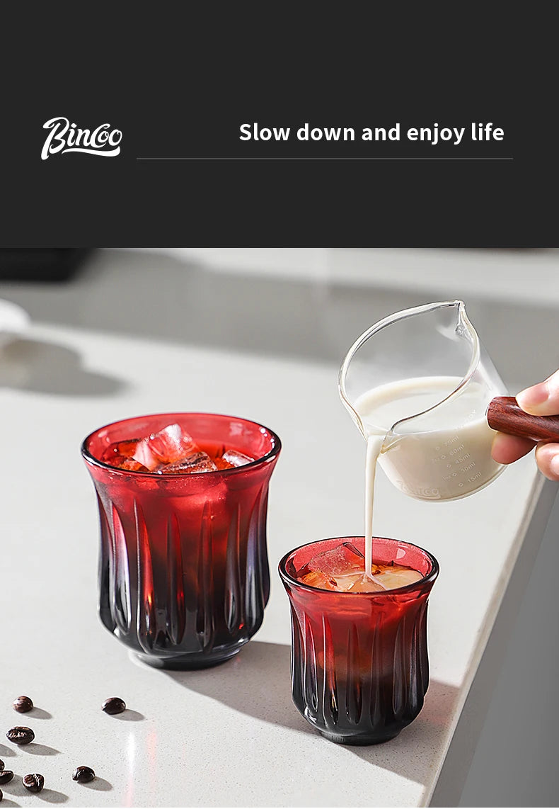 Bincoo High End Coffee Cup Elegant Retro Glass for Americano Dirty Flat White