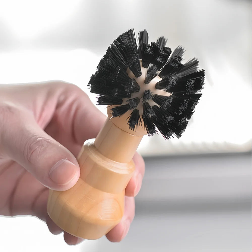 Coffee Machine Handle Cleaning Brush Wooden Handle Easy Clean Accessories