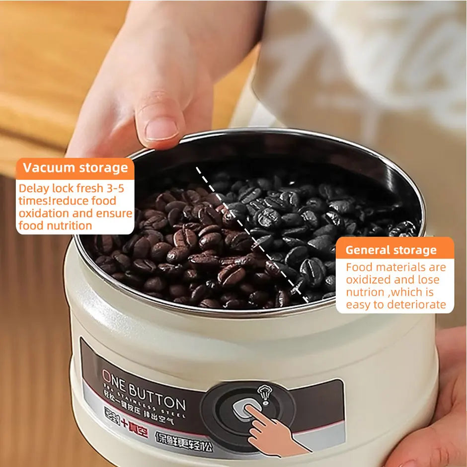 Stainless Steel Coffee Beans Vacuum Sealed Container Coffee Beans Storage