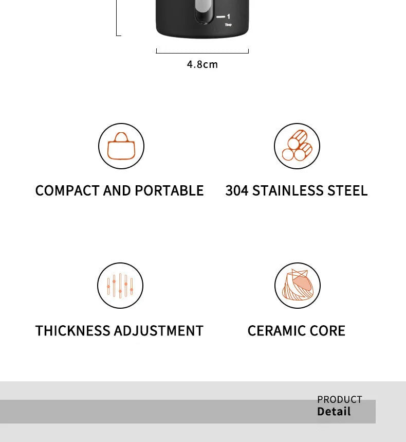 Manual Coffee Grinder Portable Coffee Bean Grinders Mini Stainless Steel Easy