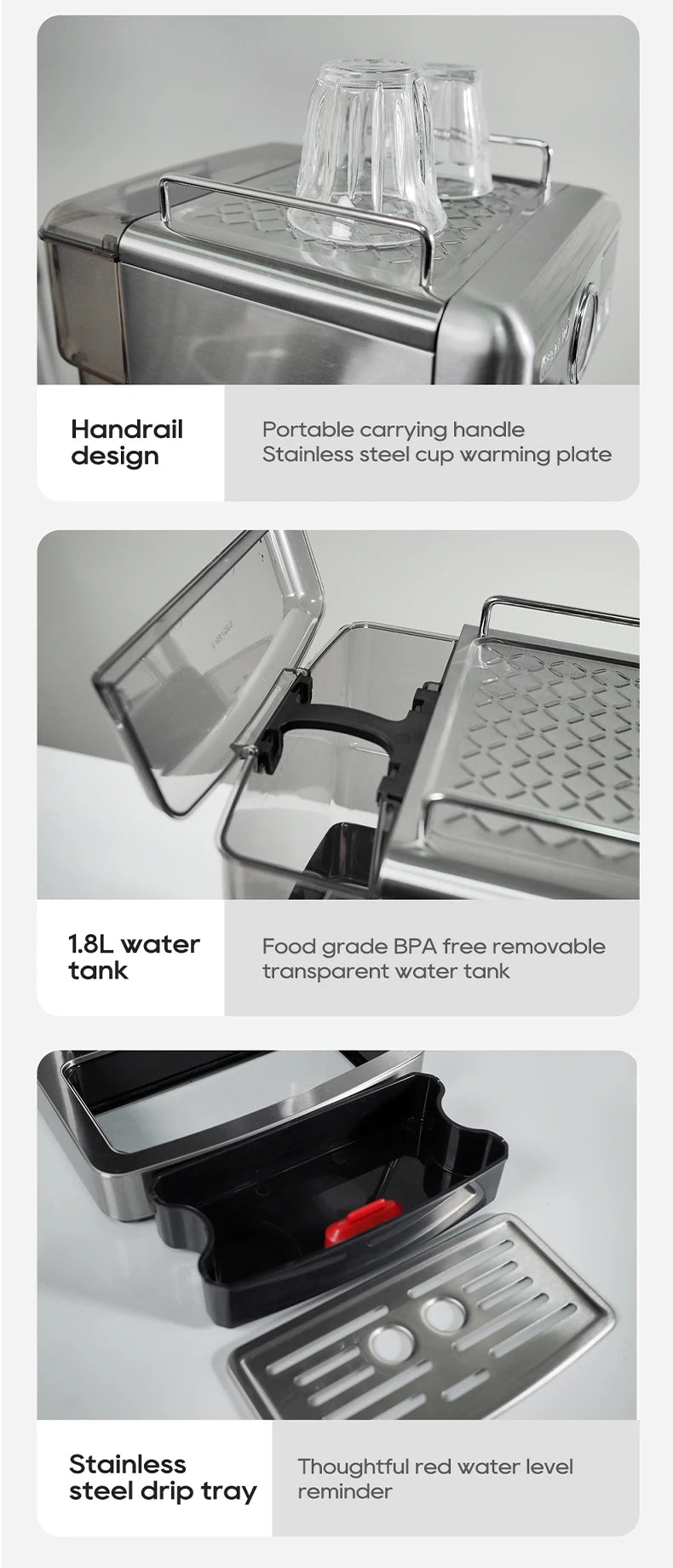 Semi Automatic Espresso Coffee Machine Temperature Cold/Hot Coffee Maker