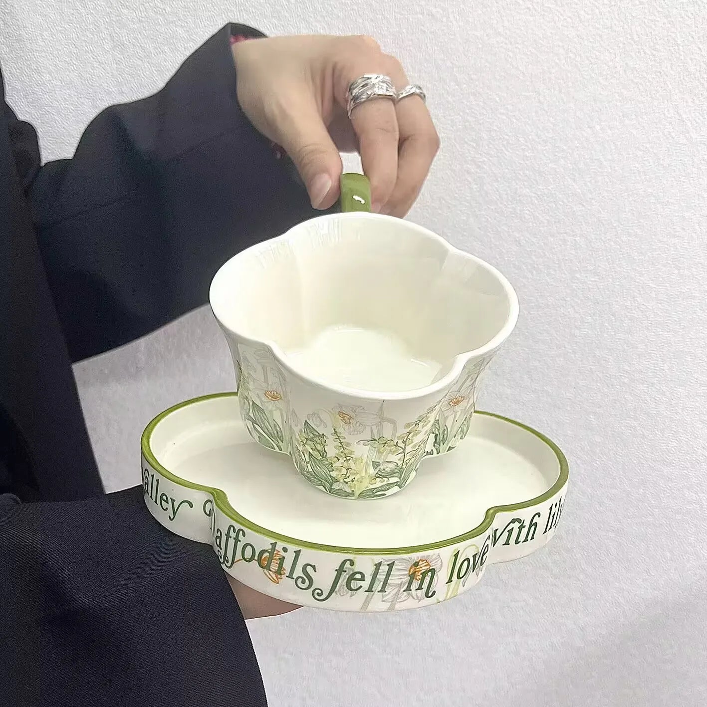 Household ceramic coffee cups and saucers set retro mugs, high-value cups