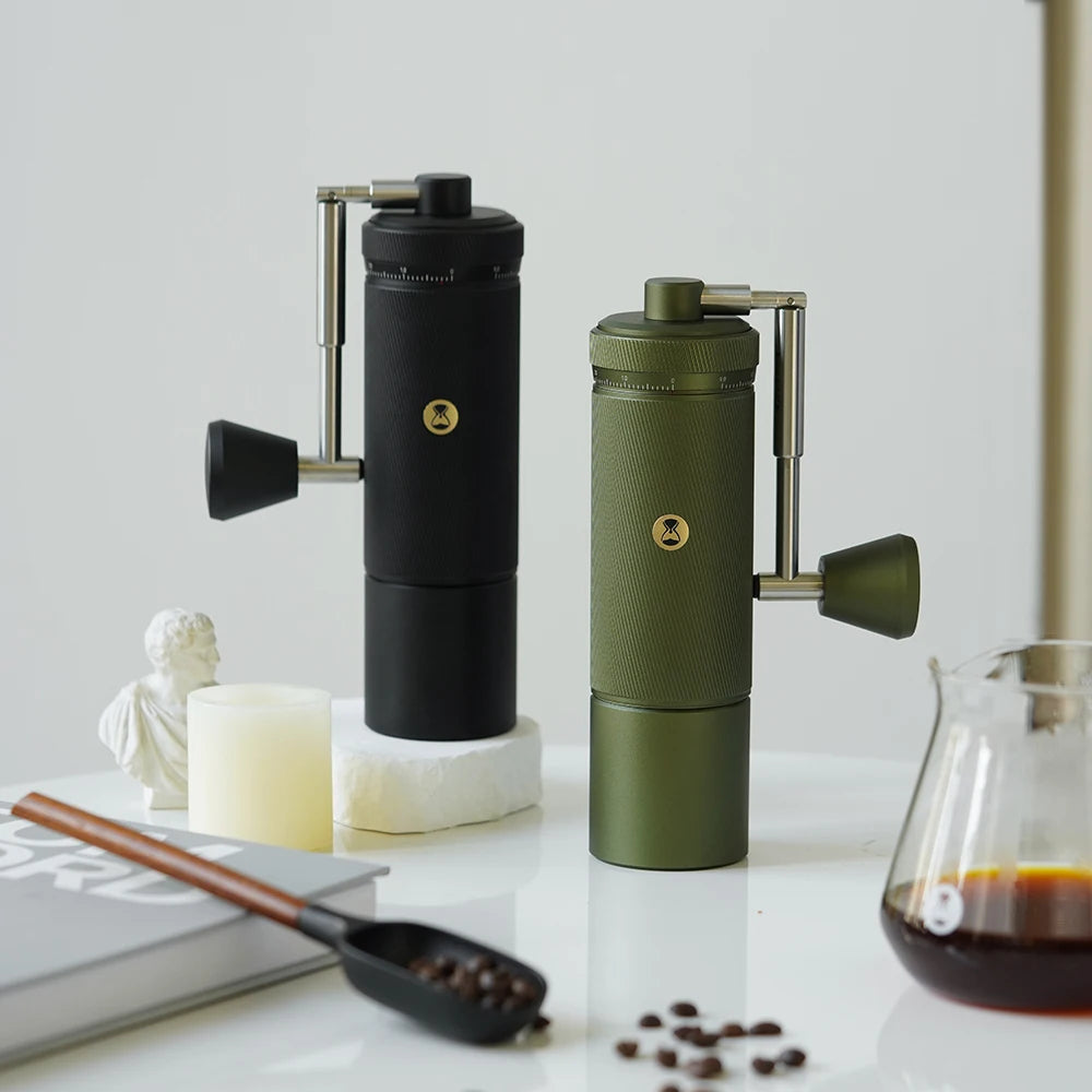 Manual Coffee Grinder Foldable Handle Black Aluminum Alloy  Espresso Grinder
