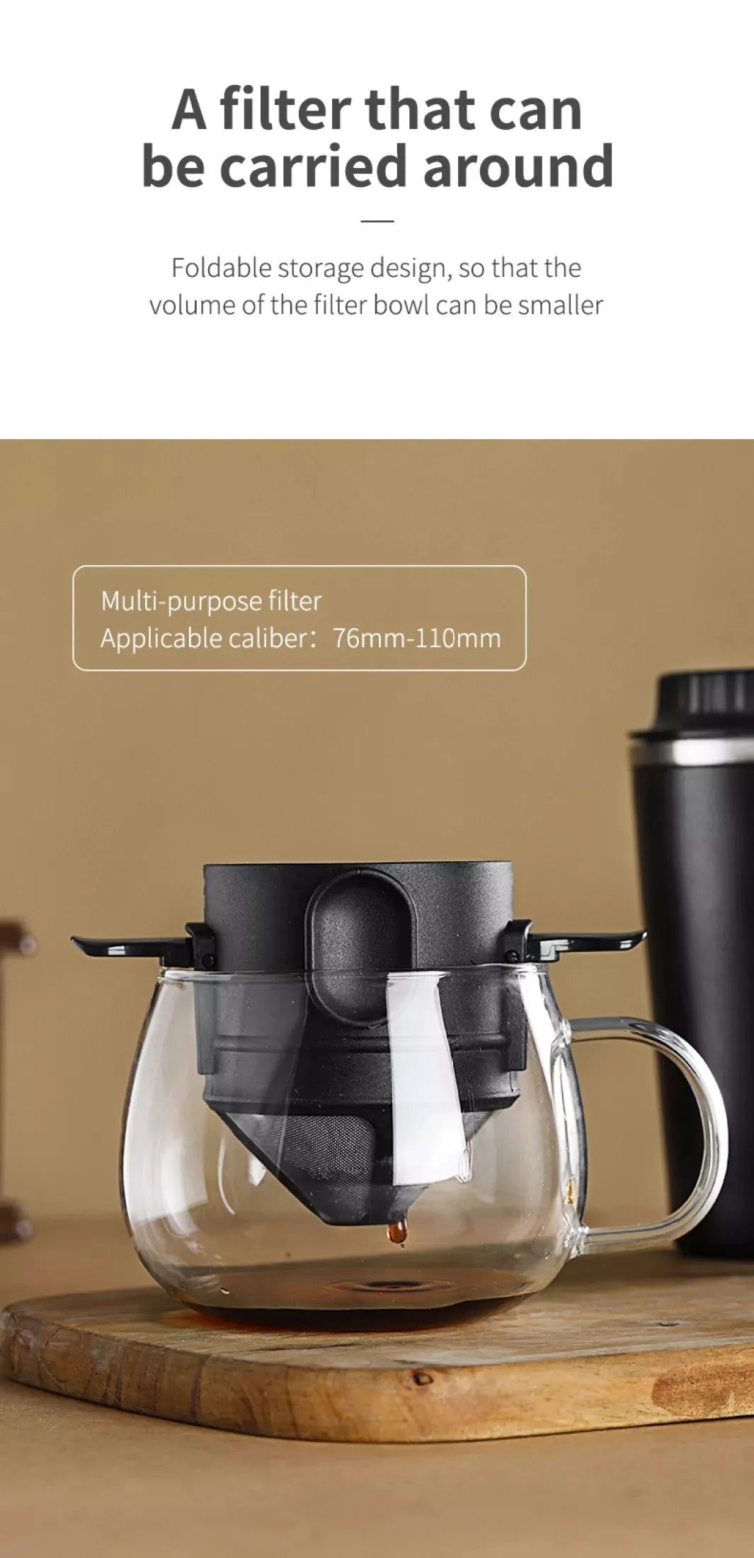 Coffee Filter Drip Coffee Tea Holder Reusable Mug Coffee Dripper Tea Cup Set