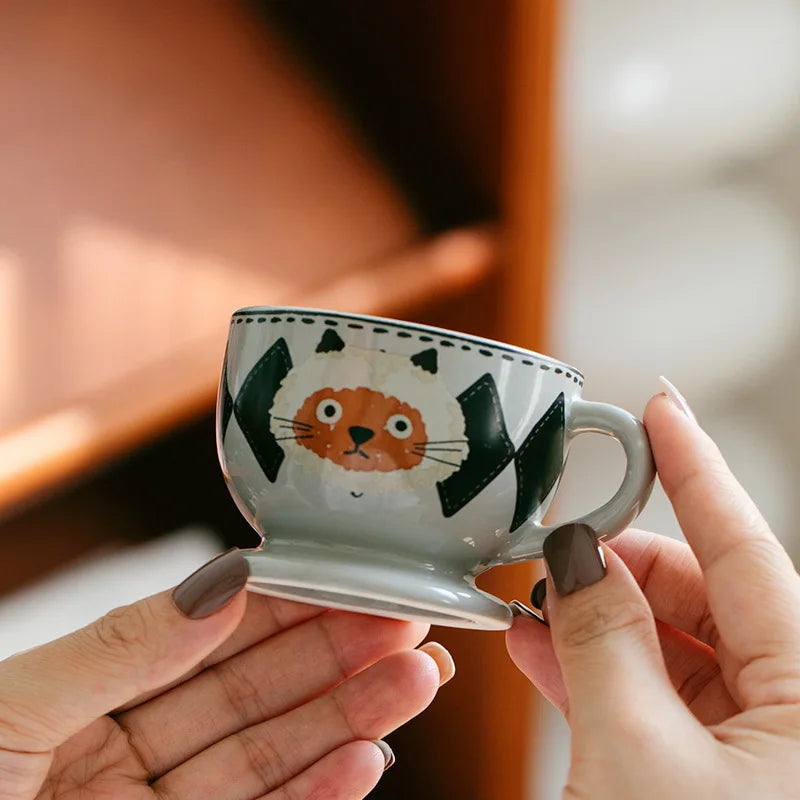 Mini Italian Espresso Cup Ceramic Coffee Mug Heat Resistant Milk Latte Handle Cup