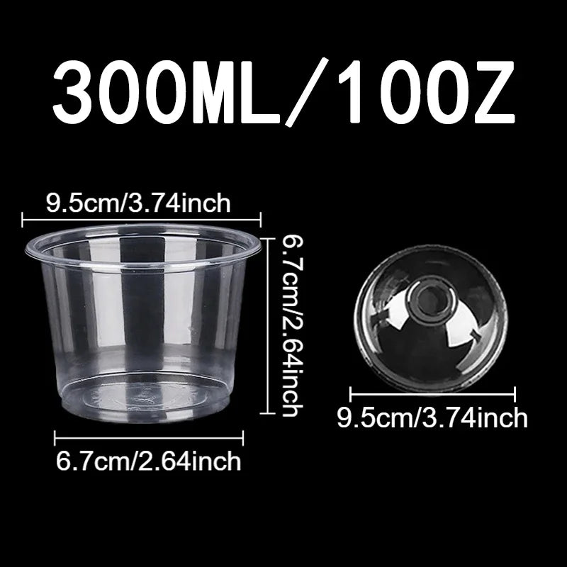 50PCS Disposable Plastic Cups Transparent Dessert Cups Bowls  Container