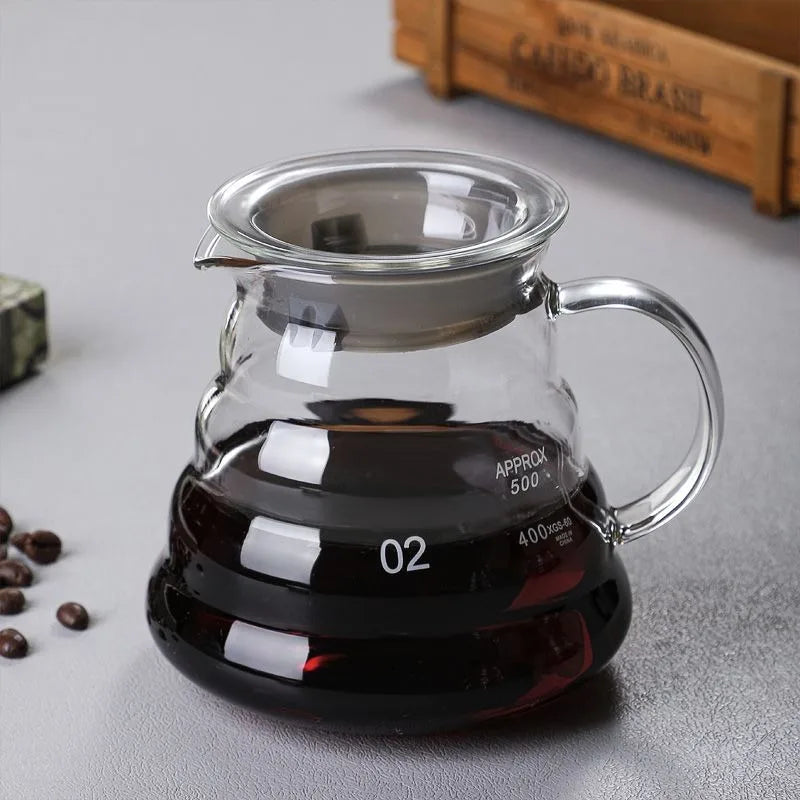 Clear Glass Coffee Carafe Clouds Shape Glass Kettle Sharing Pot with Lids Coffee