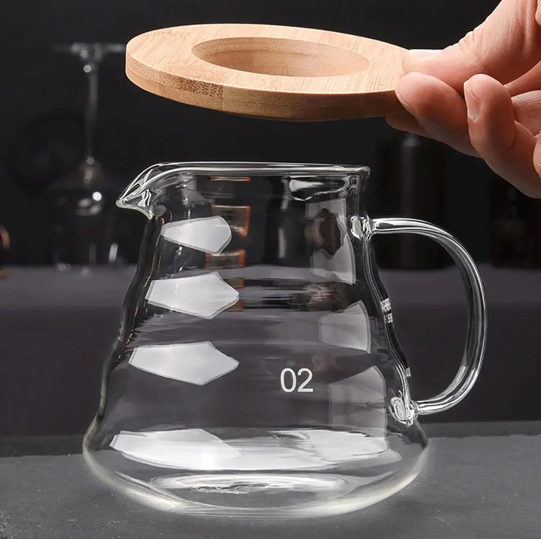 Clear Glass Coffee Carafe Clouds Shape Glass Kettle Sharing Pot with Lids Coffee