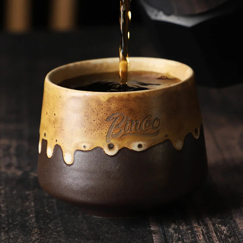 Luxury Retro Mugs Ceramic Coffee Cups Handmade Latte & Matcha Kung Fu Tea