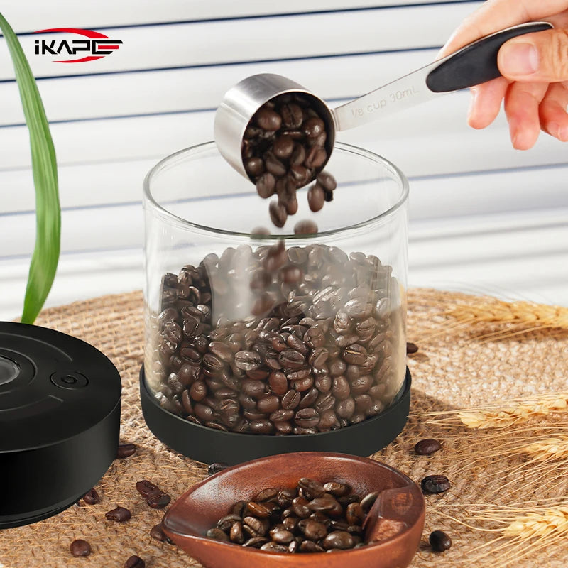IKAPE Electric Vacuum Bean Canisters With Digital Display Coffee