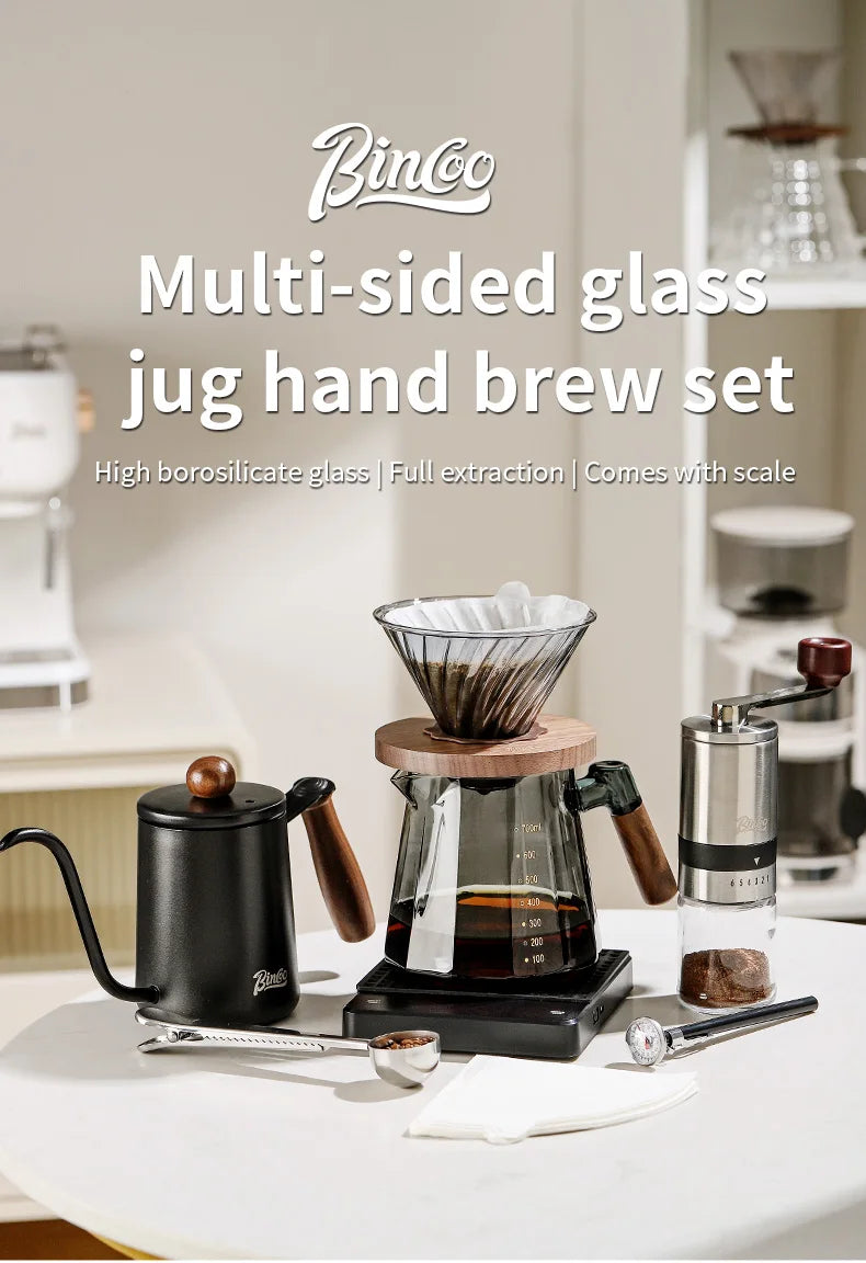 Bincoo Pour Over Coffee Maker Set 800ml Glass Carafe Coffee with Glass Coffee
