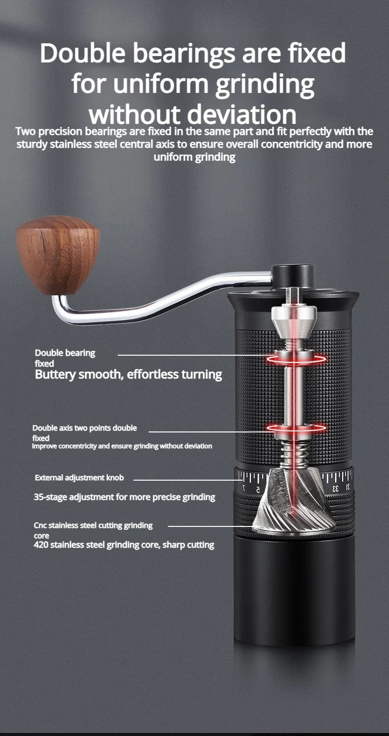 External Hand-Crank Coffee Bean Grinder Italian Hand Brew Home Grinder Manual
