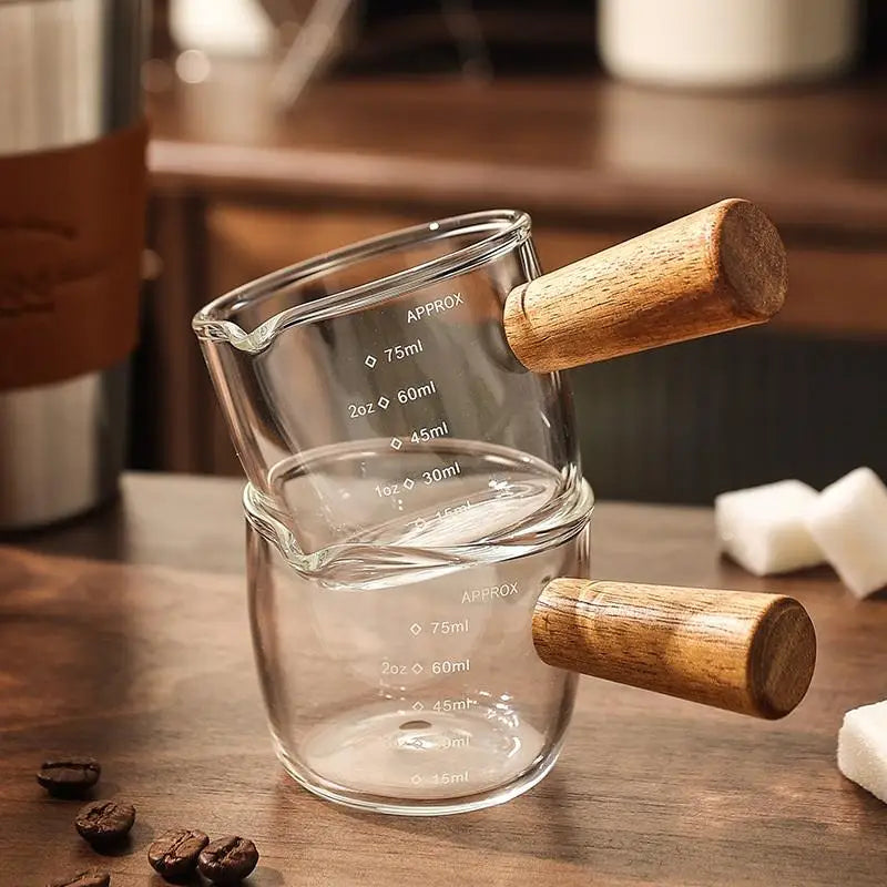 75ml Heat-resisting Glass Espresso Measuring Cup Double Mouth Glass Mugs