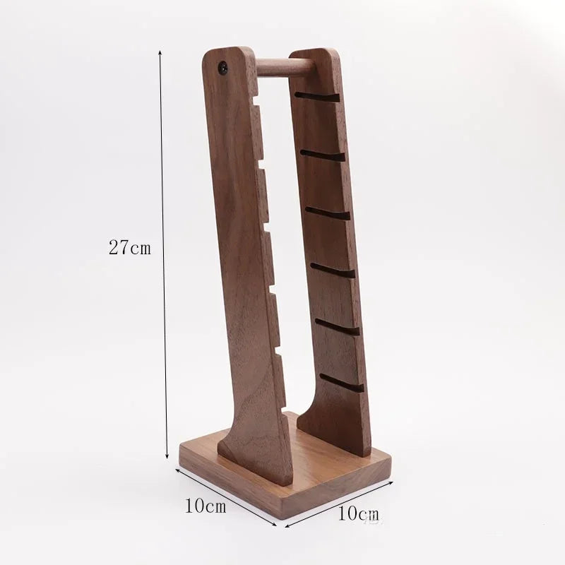 JUSTINLAU Coffee Powder Bowl Storage Rack Walnut Wood Rack Barista Tools