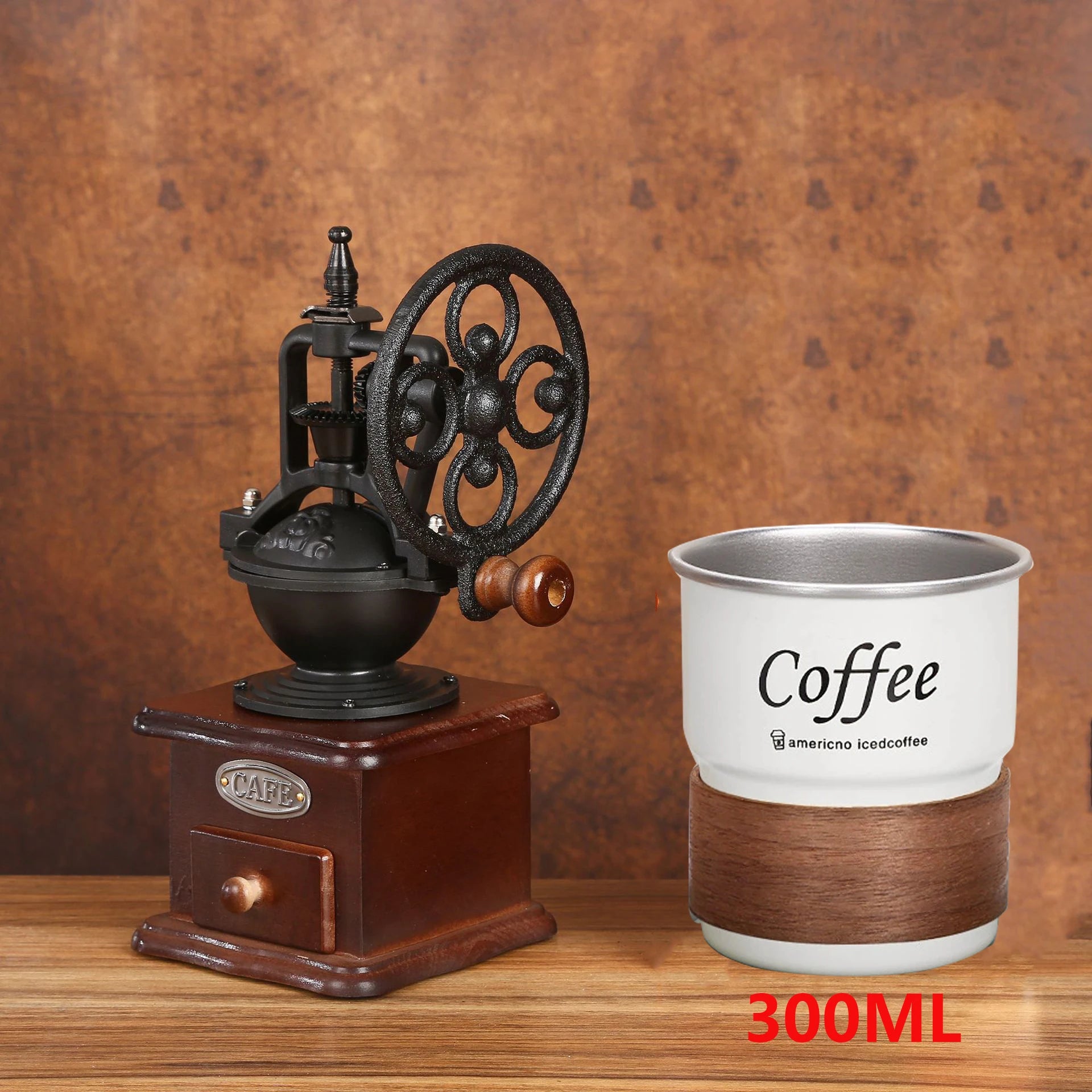 Vintage Manual Coffee Grinder Coarseness Hand-Crank Coffee Enthusiasts