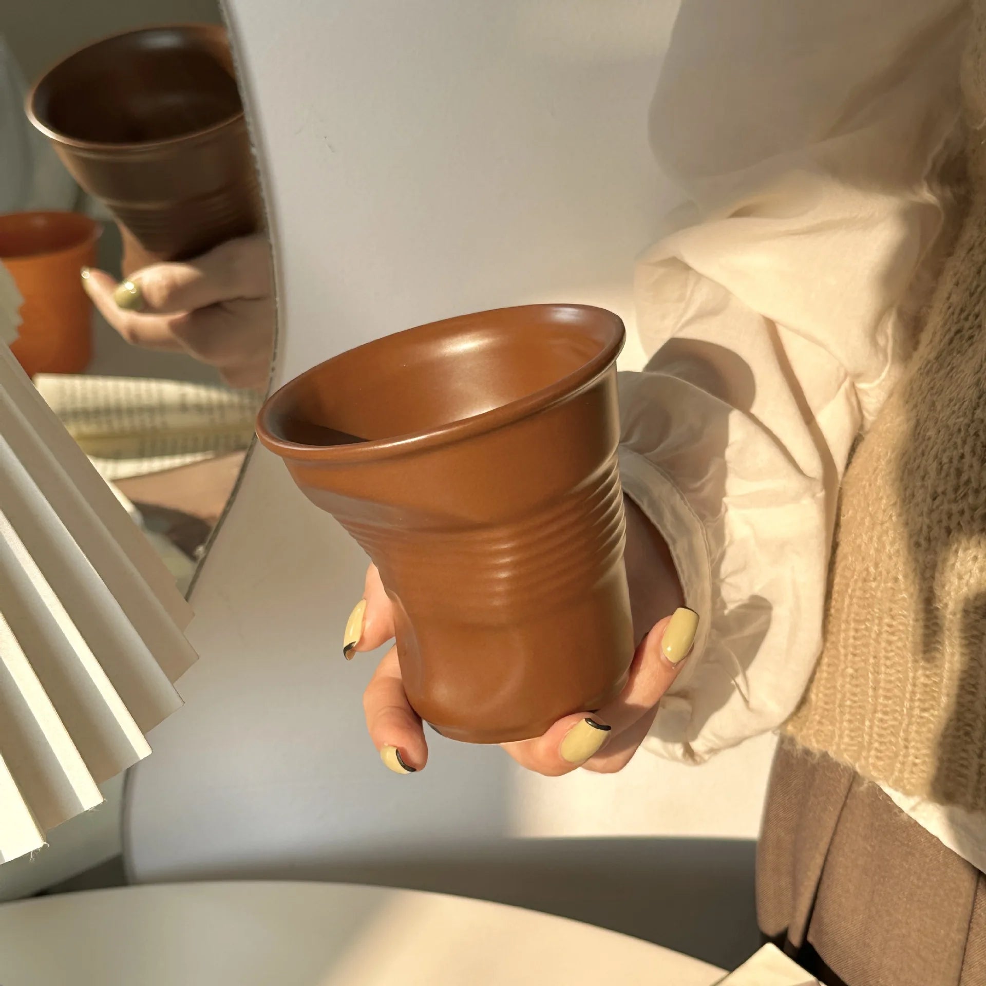 Dopamine Colored Coffee Cup High Aesthetic Ceramic Coffee Cup Home