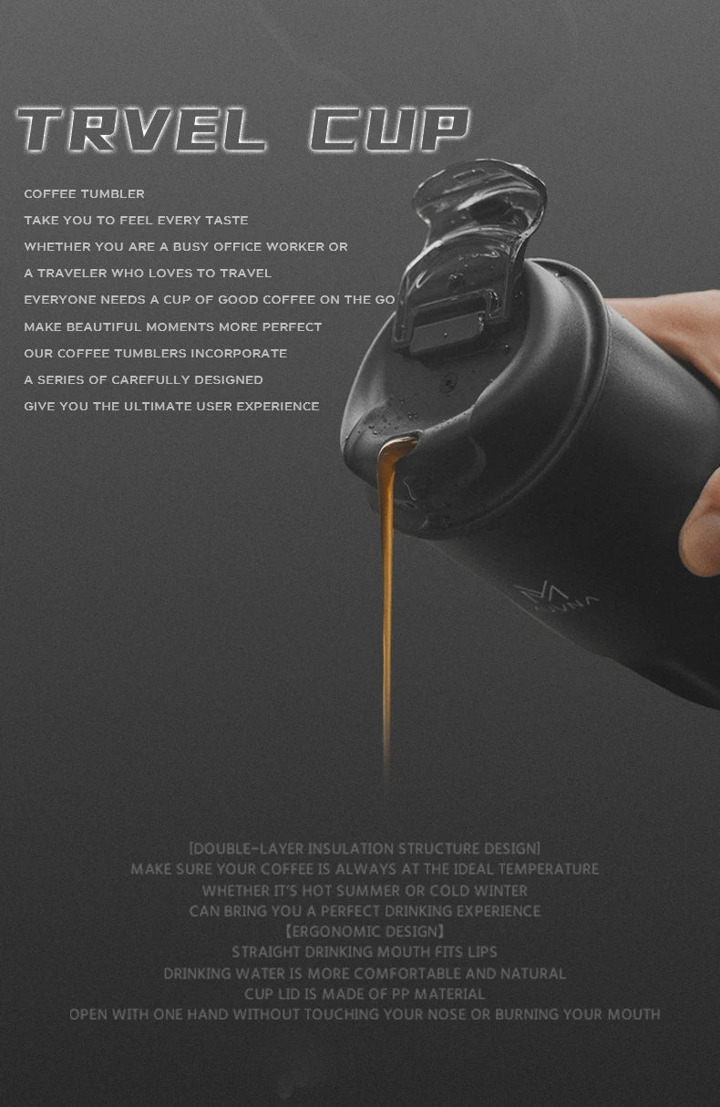 MUVNA Coffee Insulated Cup Outdoor Portable Ice Cup Travel Coffee Mug