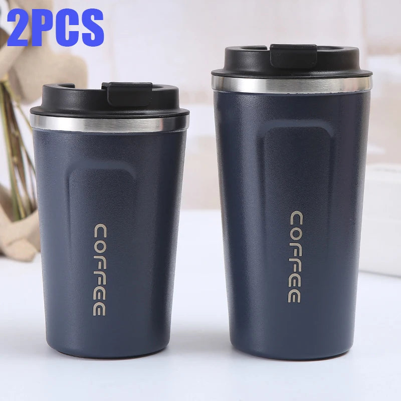500ml Stainless Steel Coffee Cup Travel Thermal Mug Leak-Proof Thermos Bottle