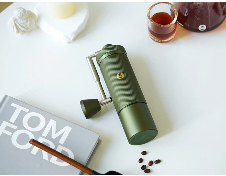 Manual Coffee Grinder Foldable Handle Black Aluminum Alloy  Espresso Grinder