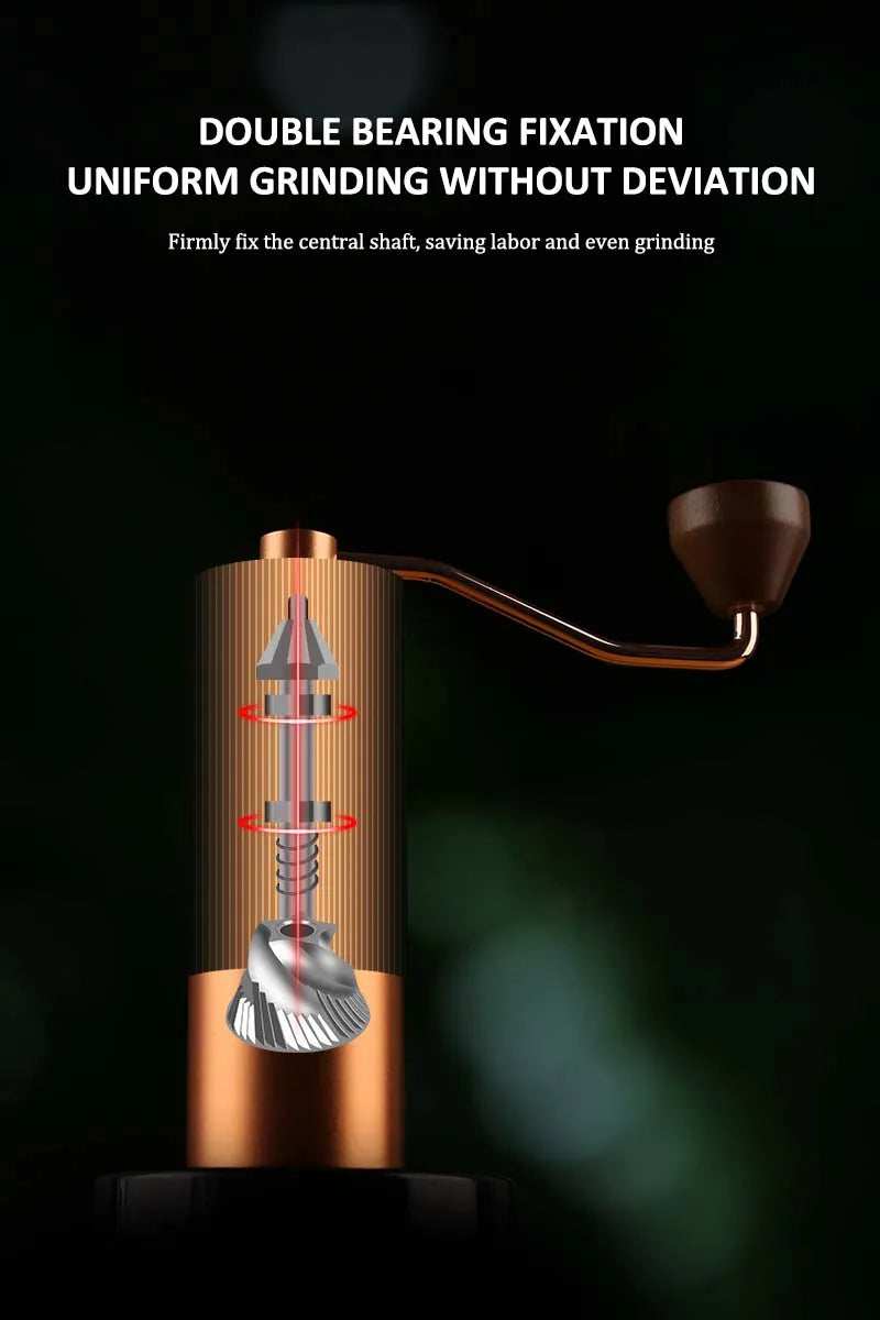 Household Portable Steel Burr Manual Coffee Bean Grinder Alloy Coffee Grinder