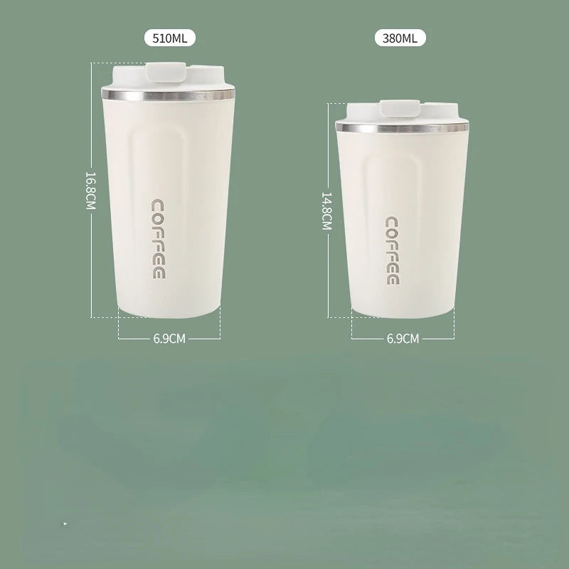500ml Stainless Steel Coffee Cup Travel Thermal Mug Leak-Proof Thermos Bottle