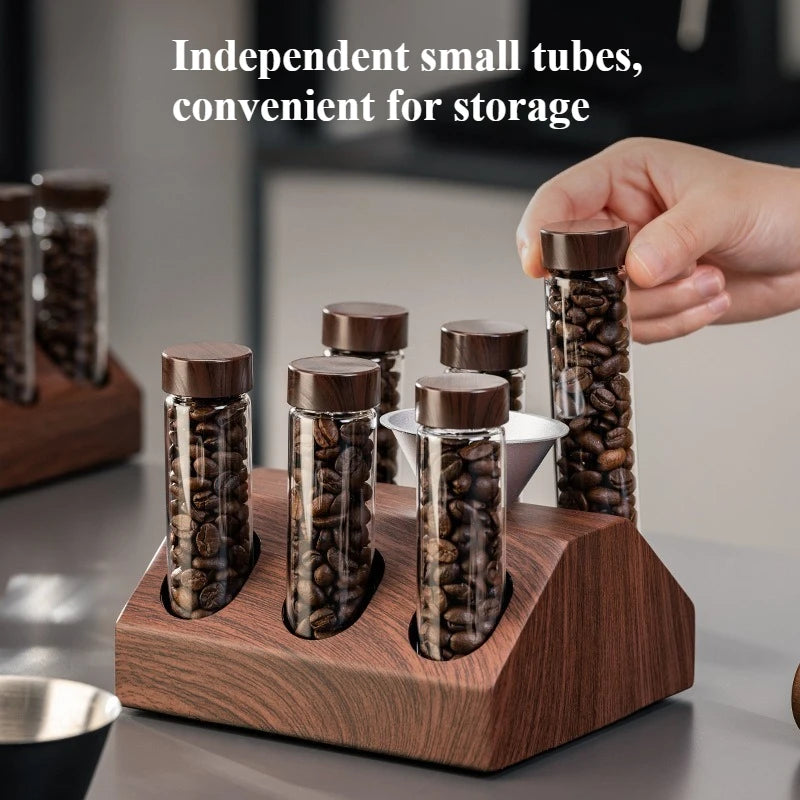 Fenchui Energy Glass Coffee Containers Bean Cellar Sealing Tubes Storage Rack