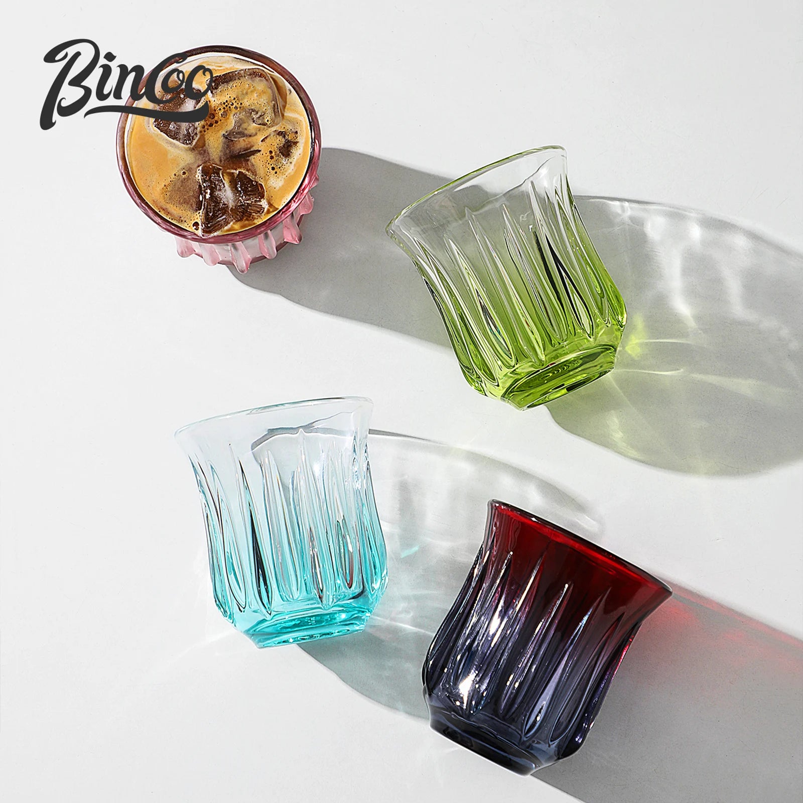 Bincoo High End Coffee Cup Elegant Retro Glass for Americano Dirty Flat White
