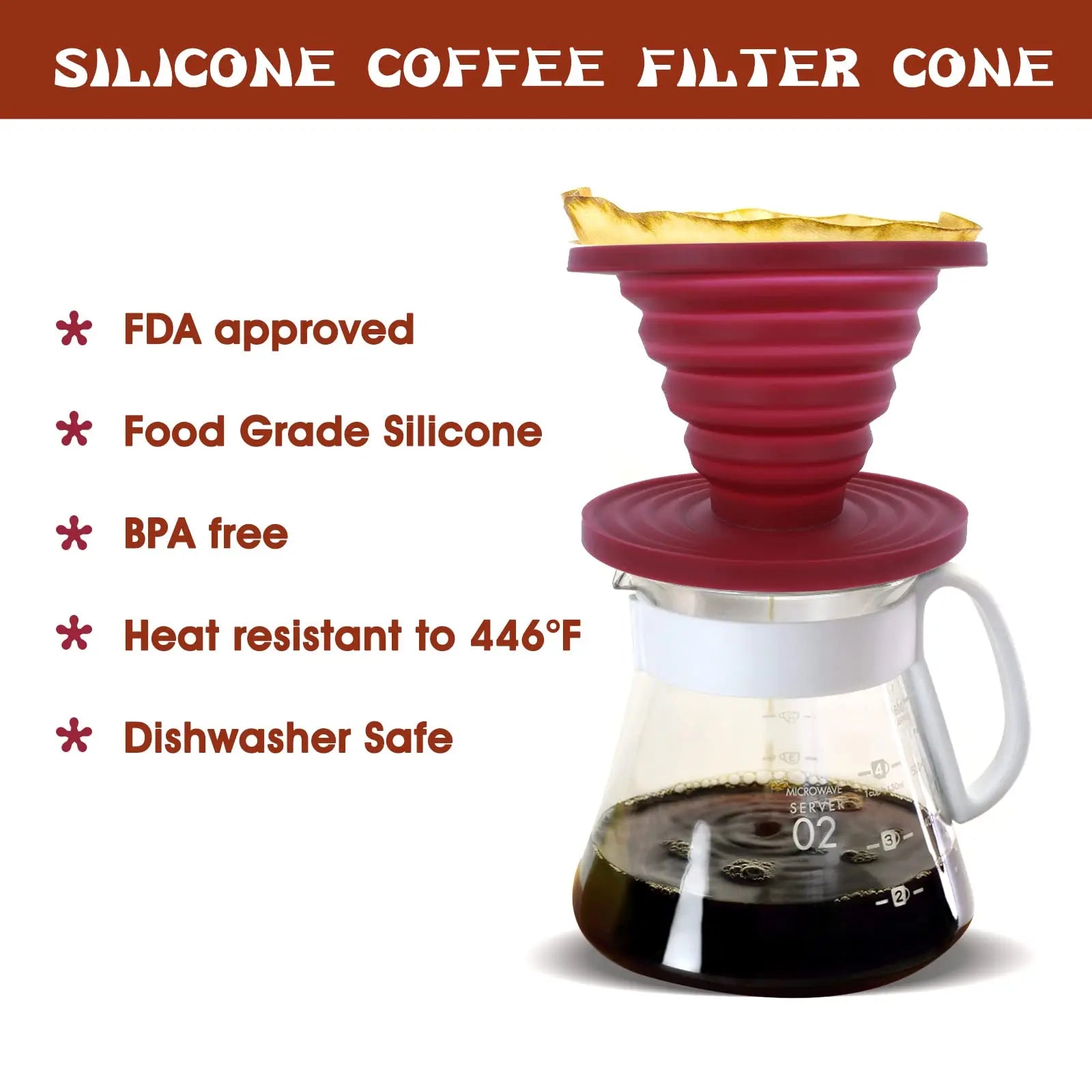 Collapsible Coffee Filter Silicone Coffee Maker Reusable Coffee Dripper Brewed