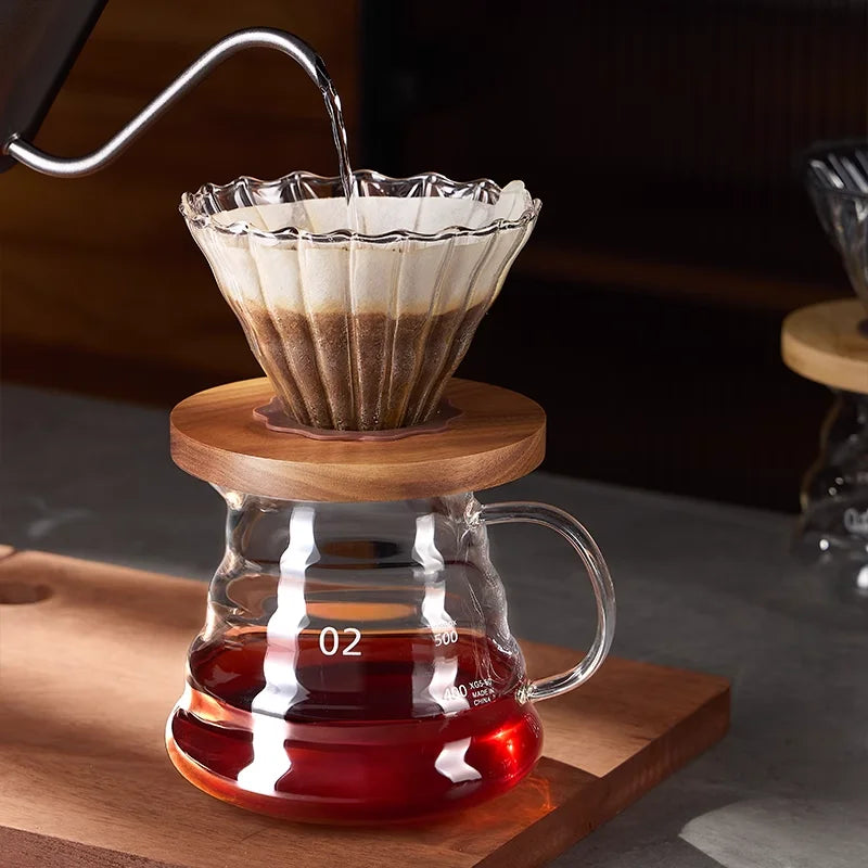 Clear Glass Coffee Carafe Clouds Shape Glass Kettle Sharing Pot with Lids Coffee