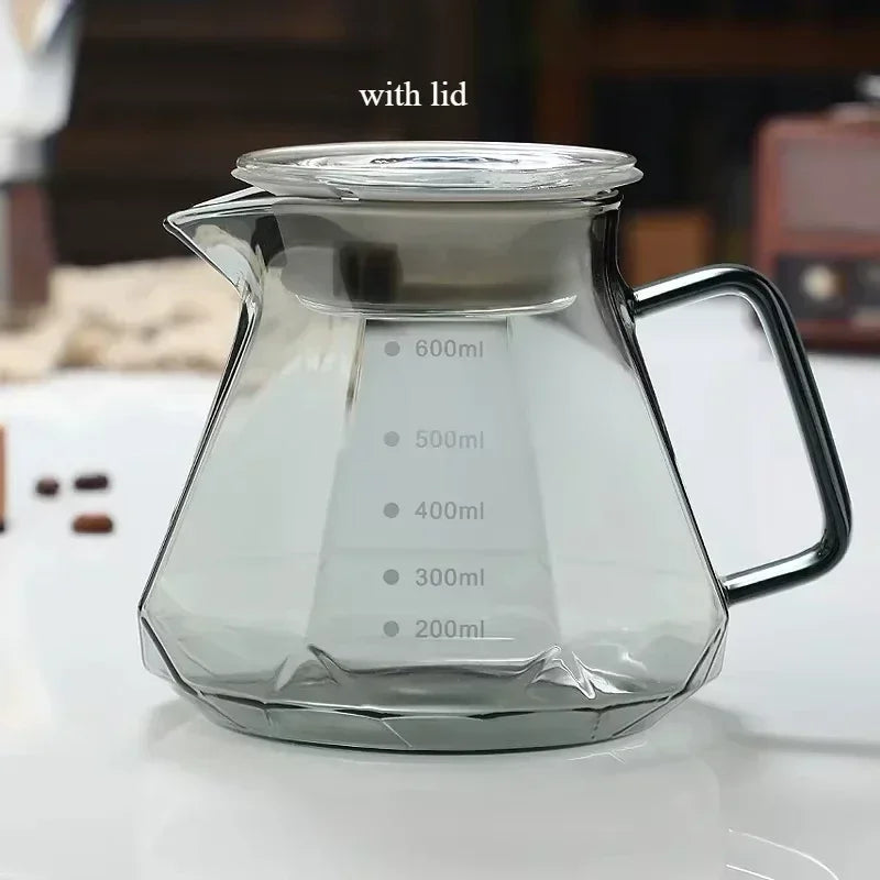 Diamond Espresso Glass Carafe Coffee Pot,drip filter cup, Pour Over Coffee Filter