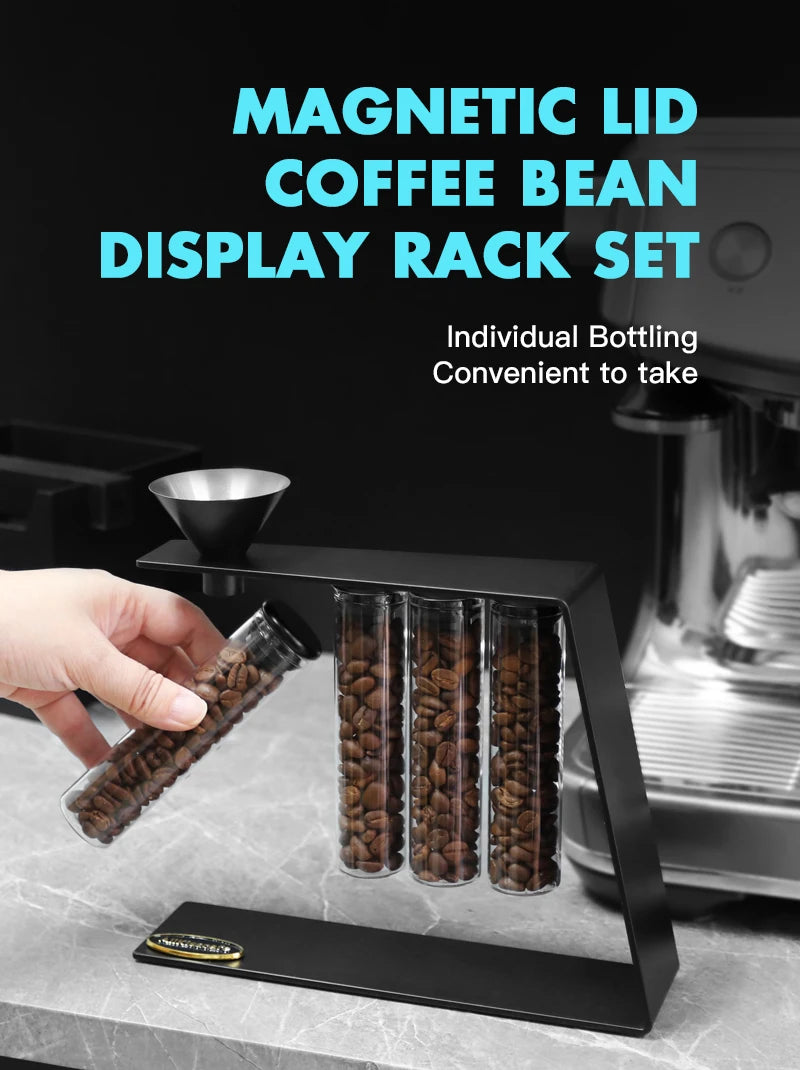 AliKisscafe Magnetic Coffee Beans Storage Container Glass Barista Tools Gifts
