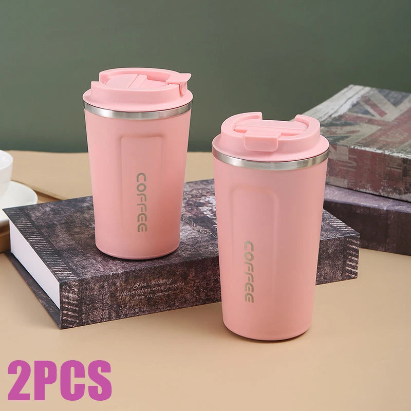 500ml Stainless Steel Coffee Cup Travel Thermal Mug Leak-Proof Thermos Bottle