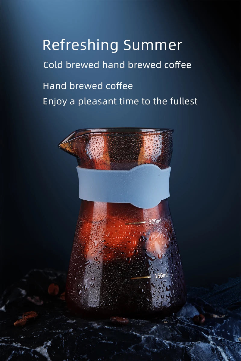 High Borosilicate Glass Hand Pour Over Coffee Pot Brewed Coffee Pot Glass