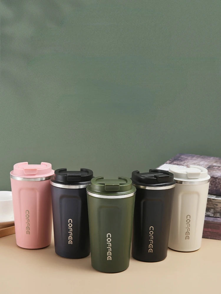 500ml Stainless Steel Coffee Cup Travel Thermal Mug Leak-Proof Thermos Bottle