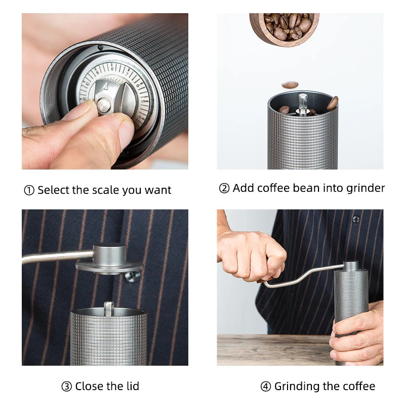 Professional Manual Coffee Grinder Upgrade All-metal Body Portable Grinder