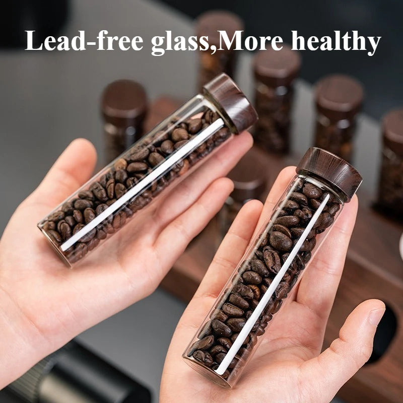 Fenchui Energy Glass Coffee Containers Bean Cellar Sealing Tubes Storage Rack