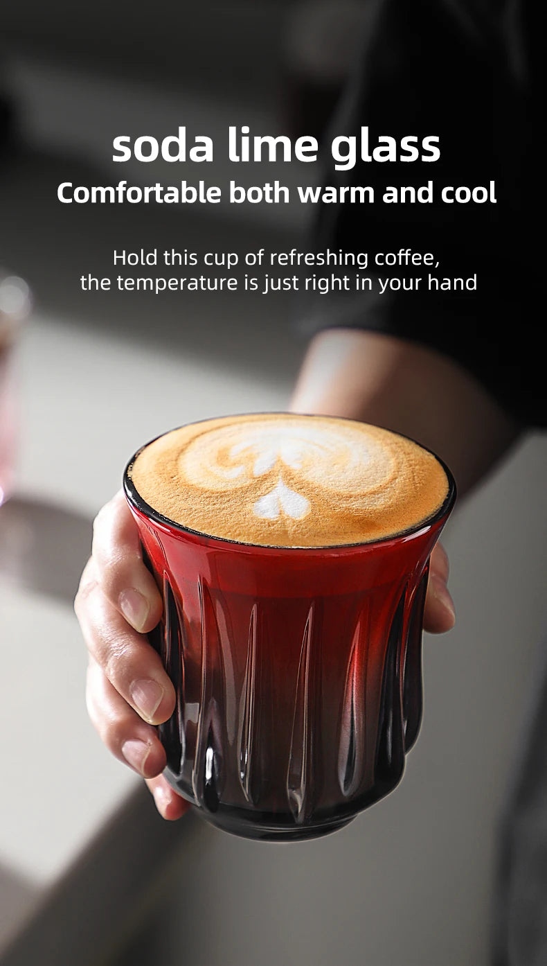 Bincoo High End Coffee Cup Elegant Retro Glass for Americano Dirty Flat White