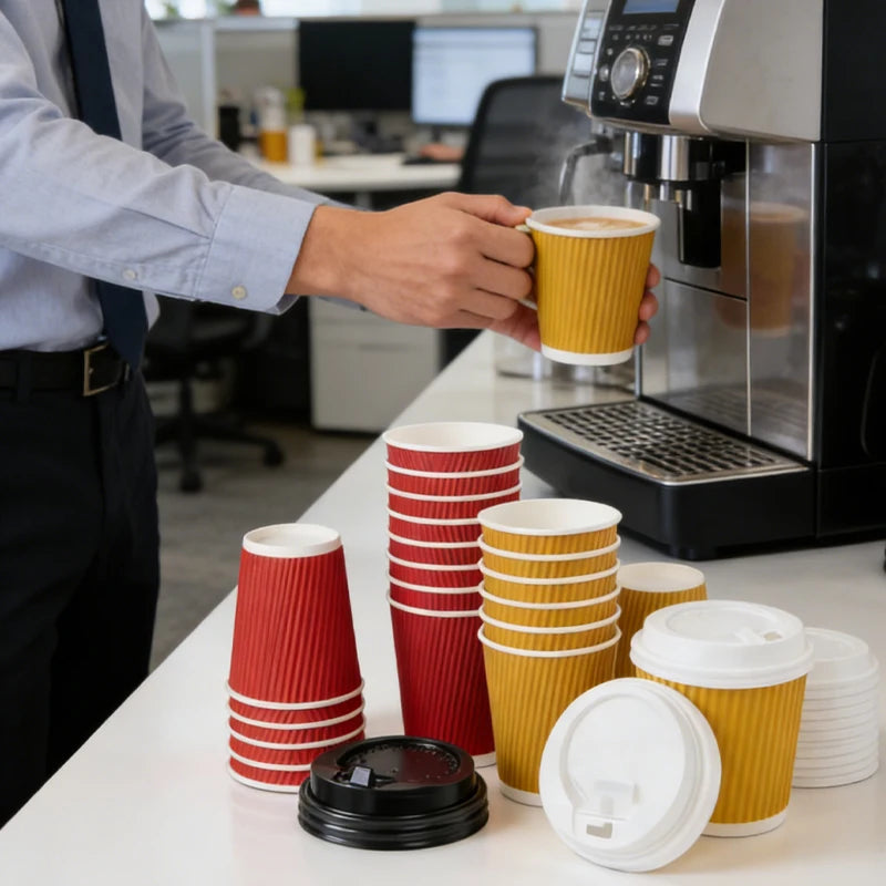 Double-Walled Insulated Corrugated Cardboard Coffee Cups Thickened Cups