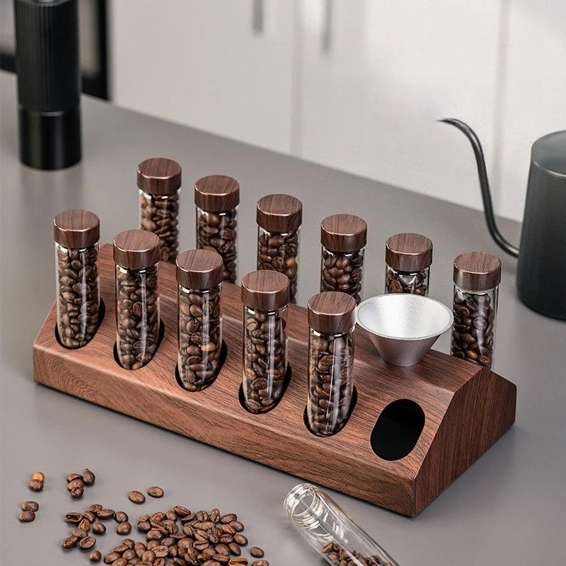 Fenchui Energy Glass Coffee Containers Bean Cellar Sealing Tubes Storage Rack