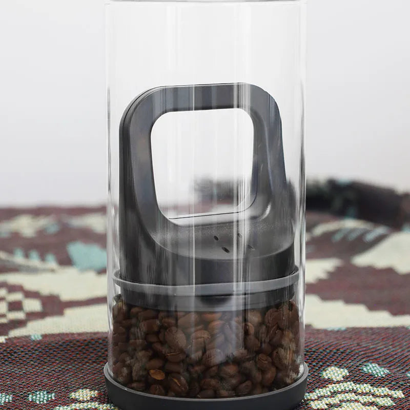 Coffee Beans Storage Vacuum Jar Kitchen Food Clear Glass Container Tea Cans
