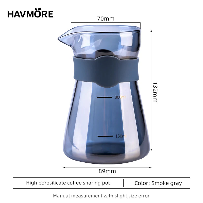 High Borosilicate Glass Hand Pour Over Coffee Pot Brewed Coffee Pot Glass