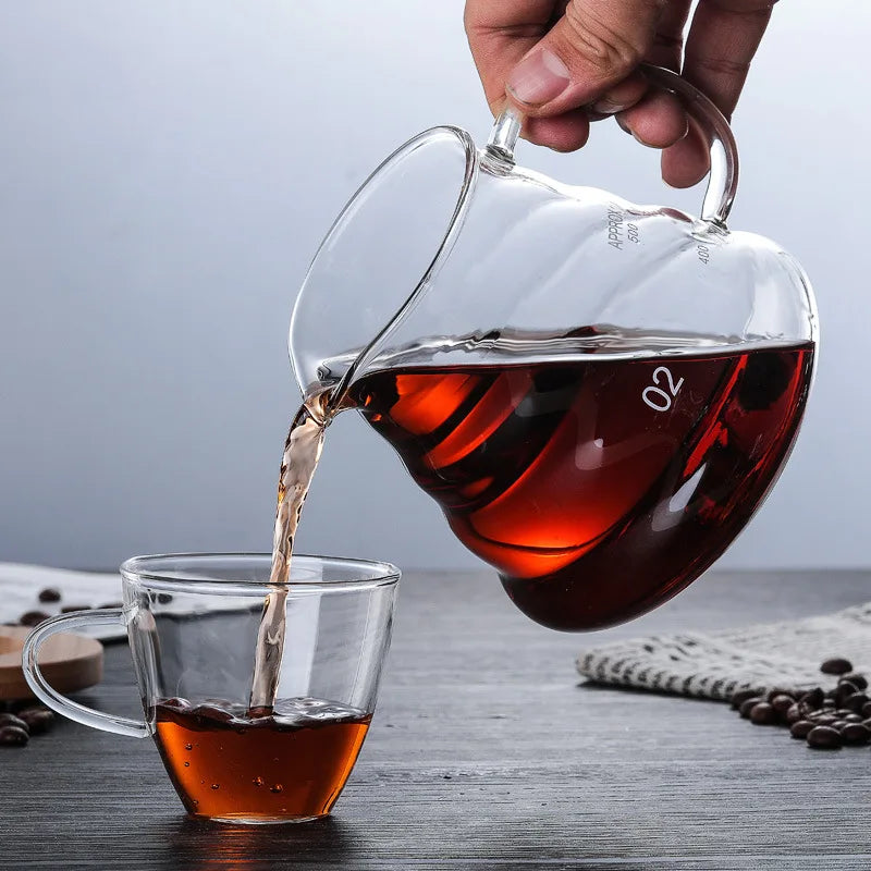 Clear Glass Coffee Carafe Clouds Shape Glass Kettle Sharing Pot with Lids Coffee
