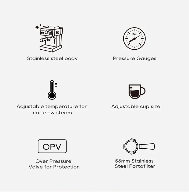 Semi Automatic Espresso Coffee Machine Temperature Cold/Hot Coffee Maker