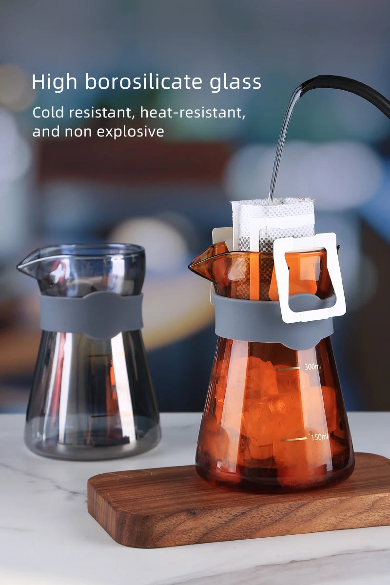 High Borosilicate Glass Hand Pour Over Coffee Pot Brewed Coffee Pot Glass